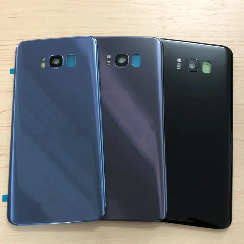 삼성 갤럭시 S8 G950 5.8인치 유리 배터리 백 커버 수리 교체 도어 후면 케이스 + 카메라 렌즈용 S8 하우징