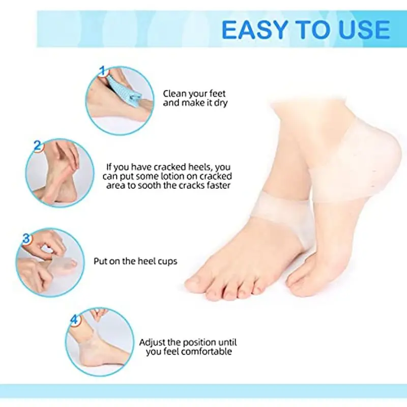 Gel Silicone Heel Protector Heel Cups Spurs Cracked Plantar Fasciitis Gel Pads Sleeve Socks Feet Care Foot Care Insoles heel cushion insole,heel patch insole,heel cushion protector,heel insoles,heel protector patches,heel protector pads,heel socks,heel protector