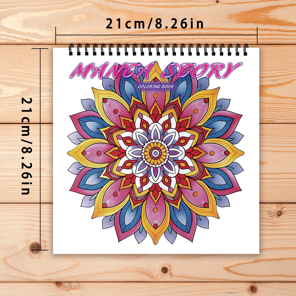 30 Sheets Adult Spiral Colouring Book, 8.3x 8.3 inches 100gsm Thick Paper, Perfect for Back to School Gifts, Halloween Gifts 5