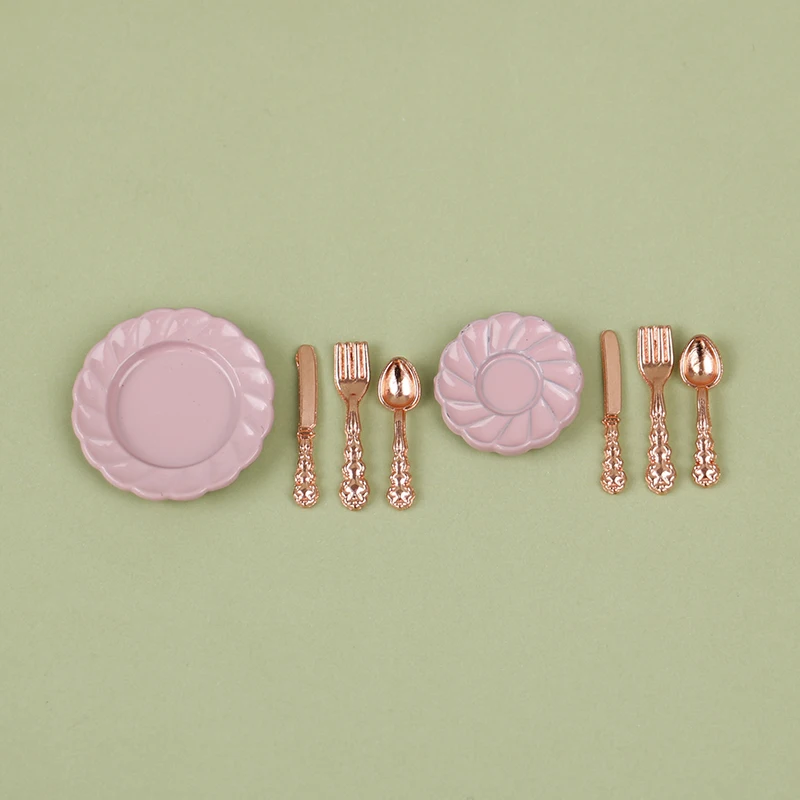 Vintage Dollhouse Miniatures Tableware Mini Cutlery Knife Fork Spoon Childrens Toy For Doll House Decor doll house toys 16Pcs/20Pcs