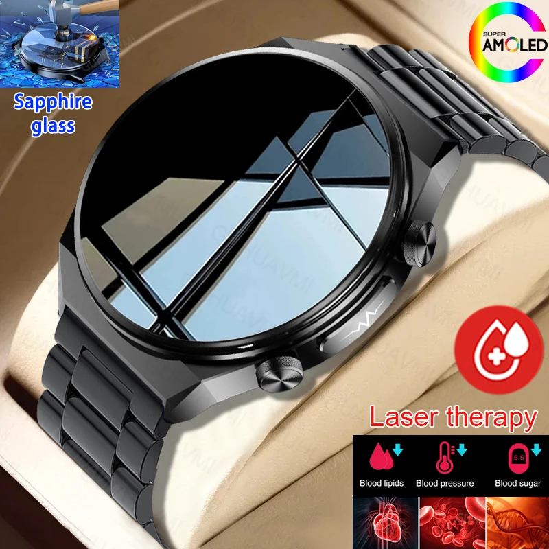 

2023 New Cardiac Blood Glucose Smart Watch Men ECG+PPG HRV Monitoring Blood Pressure Body Temperature SmartWatches Fitness Track