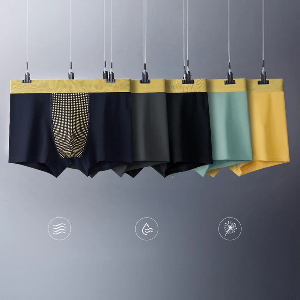 

Men Cotton Boxer Sexy U Convex Big Long Pouch Panties Super Soft Shorts Underwear Solid Elasticity Underpants Summer Swimwear