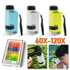 Handheld Microscope Mini Pocket Microscope Kit 60-120x Lab Microscope Zoom Wheel Adjustable with LED for Kids Educational 2
