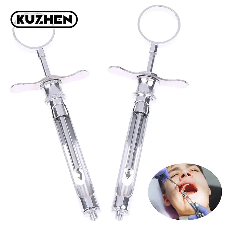 

Dental injection syringe Stainless Steel Dental Aspirating Syringe Dentist Surgical Instrument 1.8ML Lab Equipment