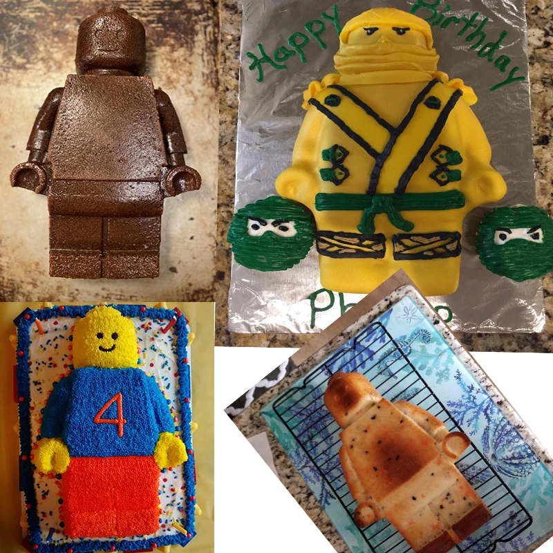 Große Silikon Minifigur Kuchenform Roboter zerbrechliche Schokoladenform DIY Moule Backblech für Kindergeburtstag Party Gebäck Zubehör – Detail 6
