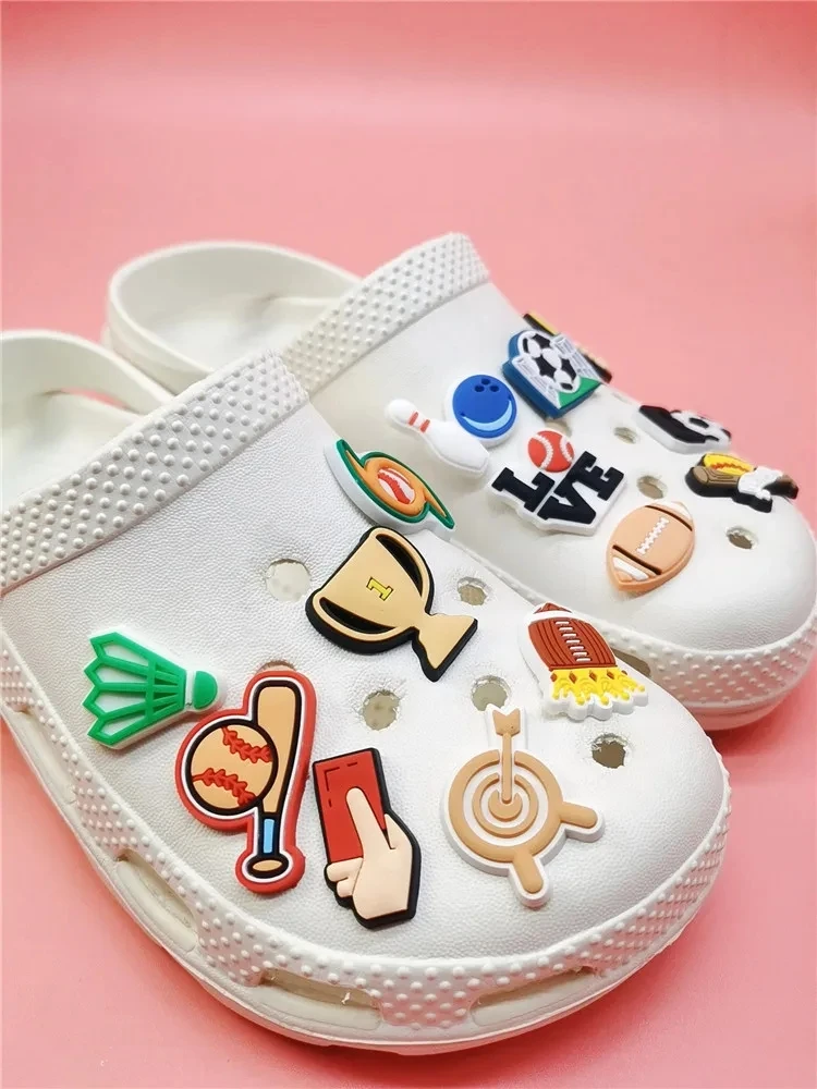Kawaii Football Tennis Sports PVC Shoe Charms Garden Shoes Diy