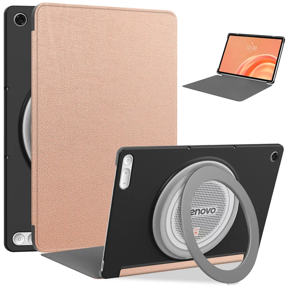 Premium PU Leather Tri-Folding Flip Stand Tablet Case - Hard Back Cover