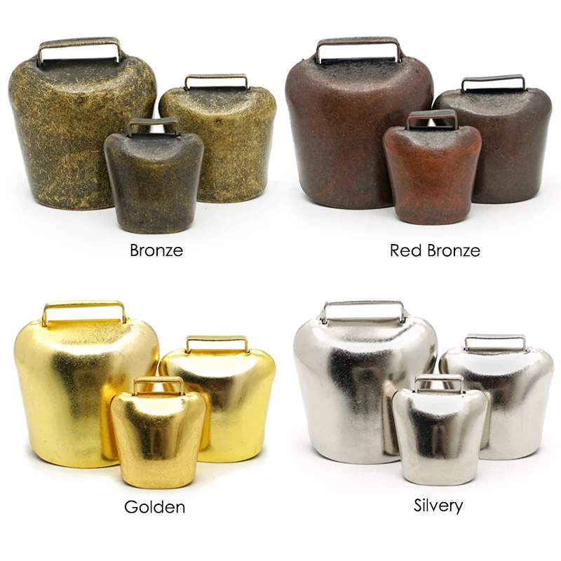 10 Campane Pascolo Rame - Per Animali (cavalli, Mucche, Pecore) - Anti-smarrimento, 3.5x3.5x2.4cm