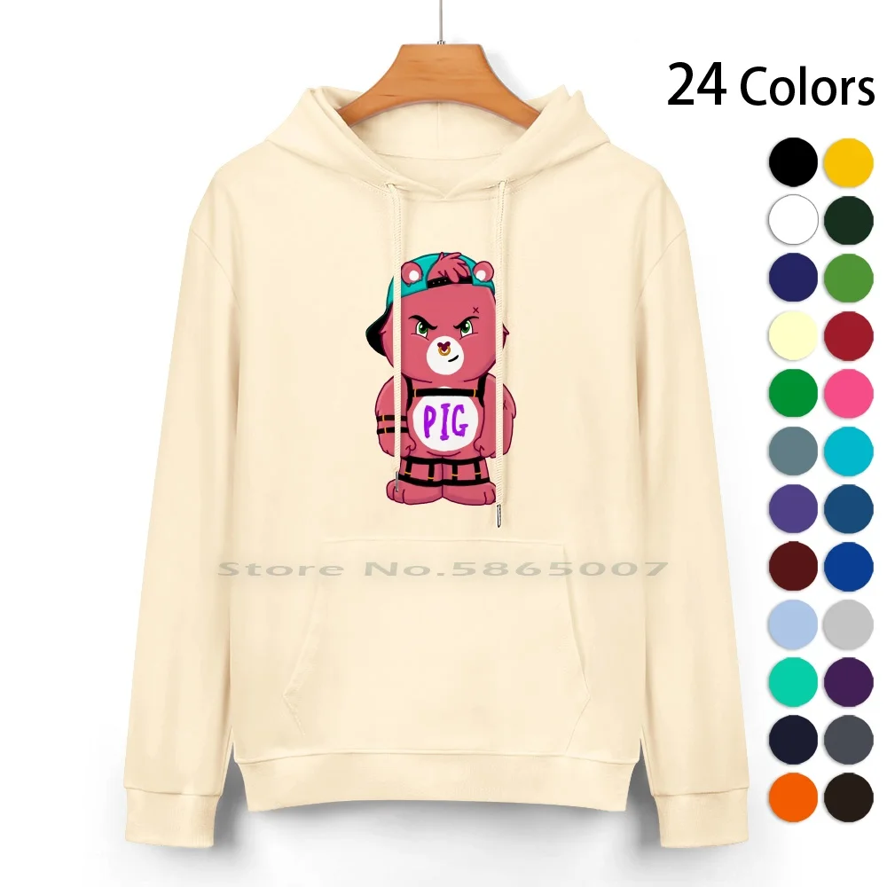 

Dirty Bear Pure Cotton Hoodie Sweater 24 Colors Lgbtq Bondage Gay Queer Scruff Grindr Punk Alternative Cute 100% Cotton Hooded