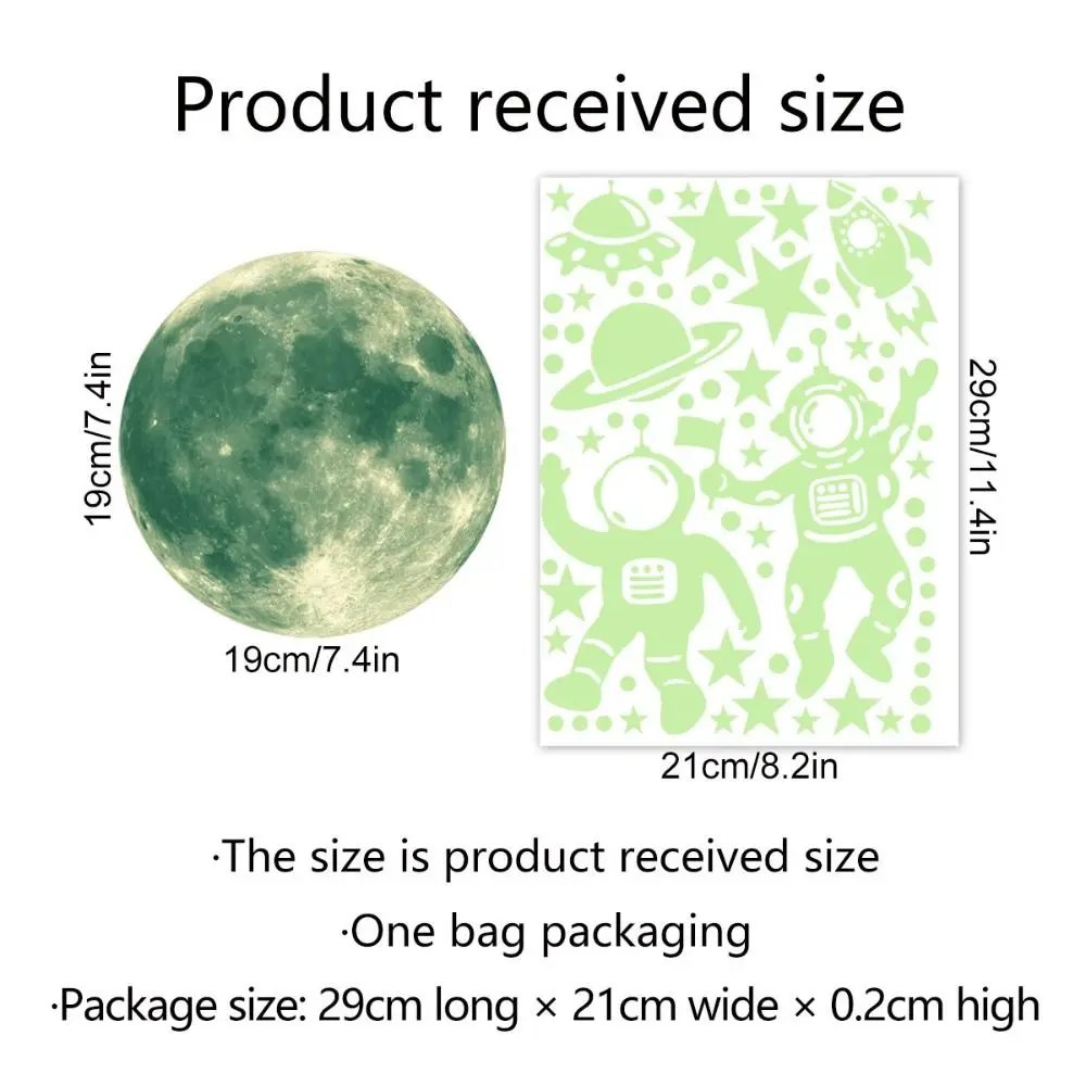 Green Glow in The Dark Stars New PVC Moon Wall Stickers for Bedroom Star Astronaut Nighttime Starry Sky Wall Decal Room luminous wall stickers