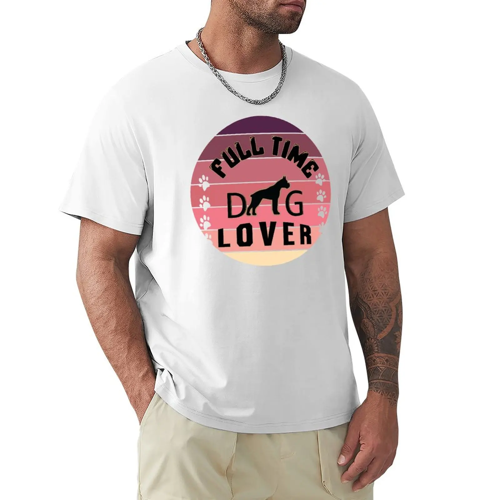 Full Time dog Lover funny quote for dogs owners T-Shirt boys whites summer clothes black t-shirts for men