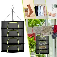4 Layer Drying Net Herbs with Zips Fish Hanging Basket Folding Anti-Fly Fine-Grained Grid Drying for Fish/Vegetables/Fruit/Herbs 1