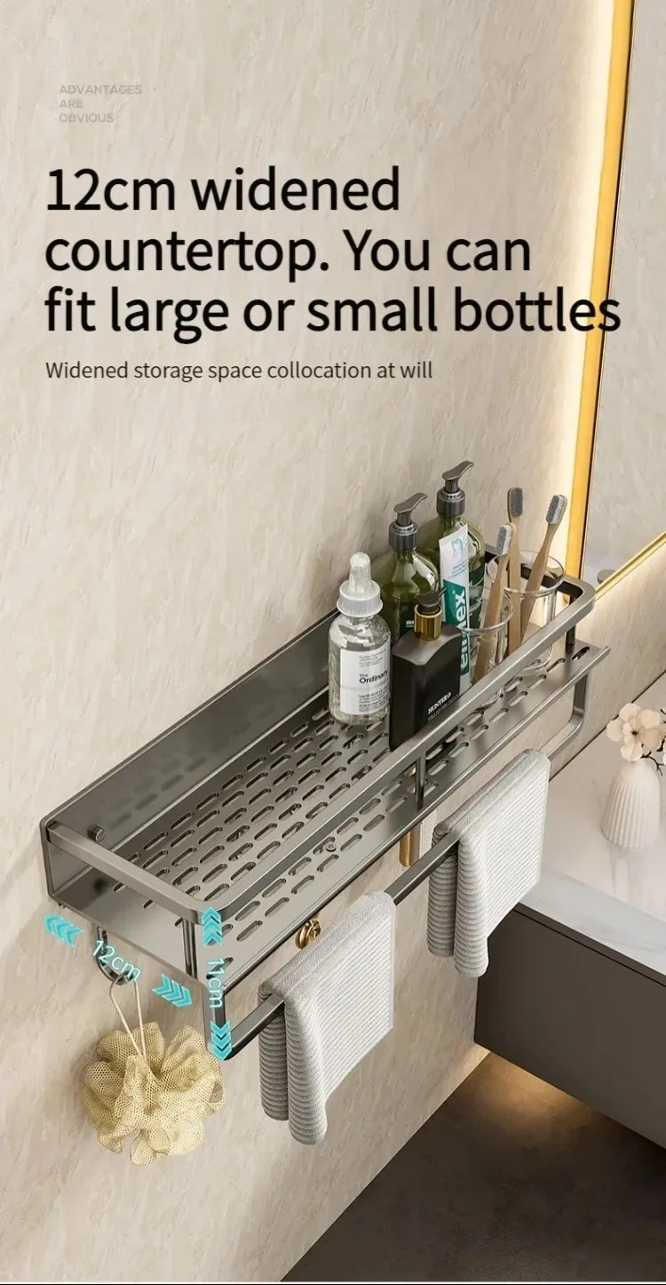 Description Picture 4 of itemToilet Storage Rack non Perforated Wall Mounted Capable of Draining Water Washing Organizing and Multifunctional Toilet Rack