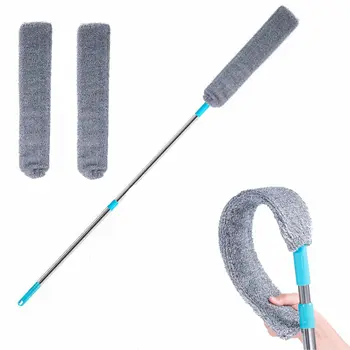 Spazzola per la rimozione della polvere Manico lungo Mop per pulizia portatile Spazio in microfibra Detergente per la rimozione della polvere Testata del letto Strumento per la pulizia della spazzola del divano