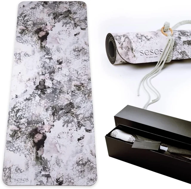 Flow Like Water Vegan Suede Yoga Exercise Mat. Free Handmade Macrame Strap  - AliExpress