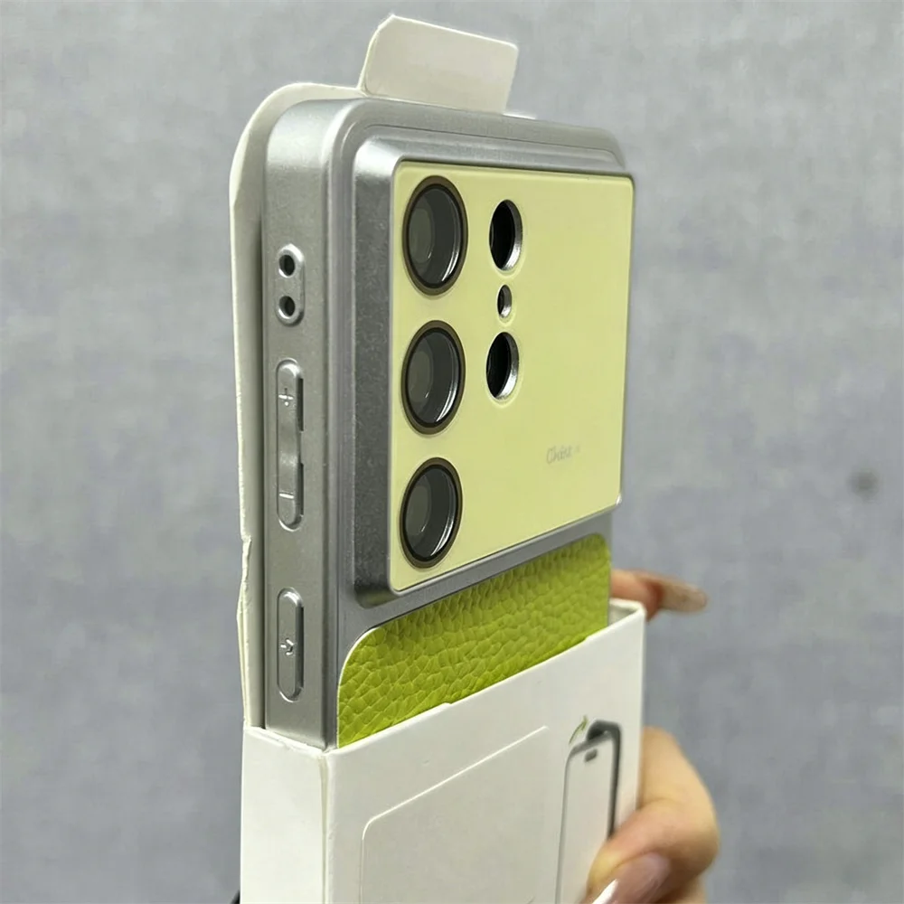 Elegant Large Window PU Leather Phone Case with Glass Camera Protector - Shockproof Cover