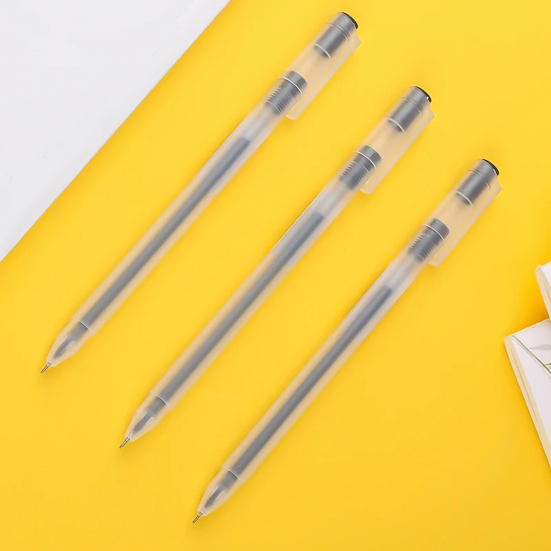 Deli 12pcs/Box Gel Ink Ballpoint Pen Office School Pens Smooth Writing Stationery Elementary Supplies 0.5mm Black Blue Red 5
