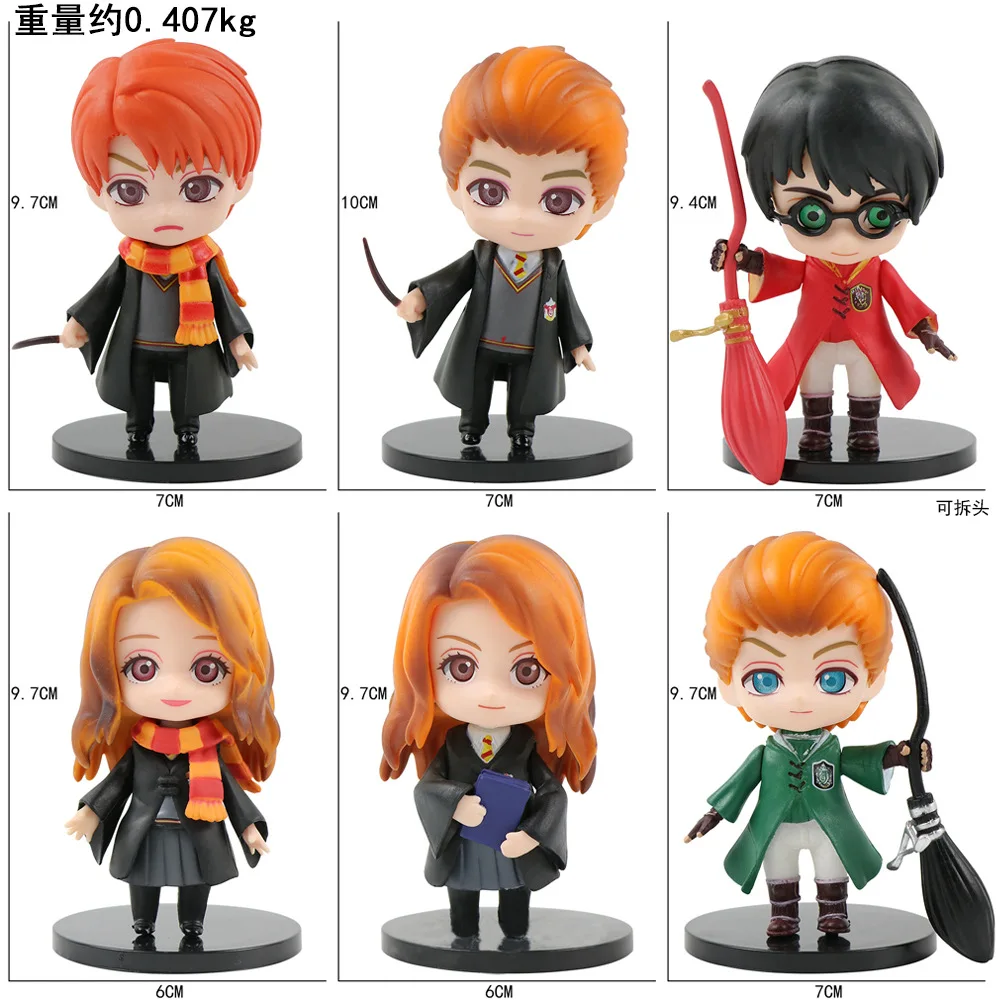 6 Pz/Set Nuovo Q Posket Harri Potter Dumbledore Malfoy Ron Hermione Snape Hedwig Pvc Vinile Figura Giocattoli Bambola Regalo Di Natale Giocattolo