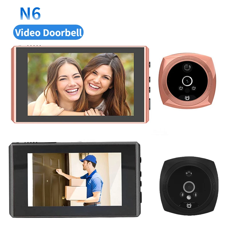 Campainha de Vídeo Inteligente 4.5 Polegada Peephole Digital Door Viewer Câmera com Ângulo de 145 Graus Visão Noturna Pir Detecção de Movimento