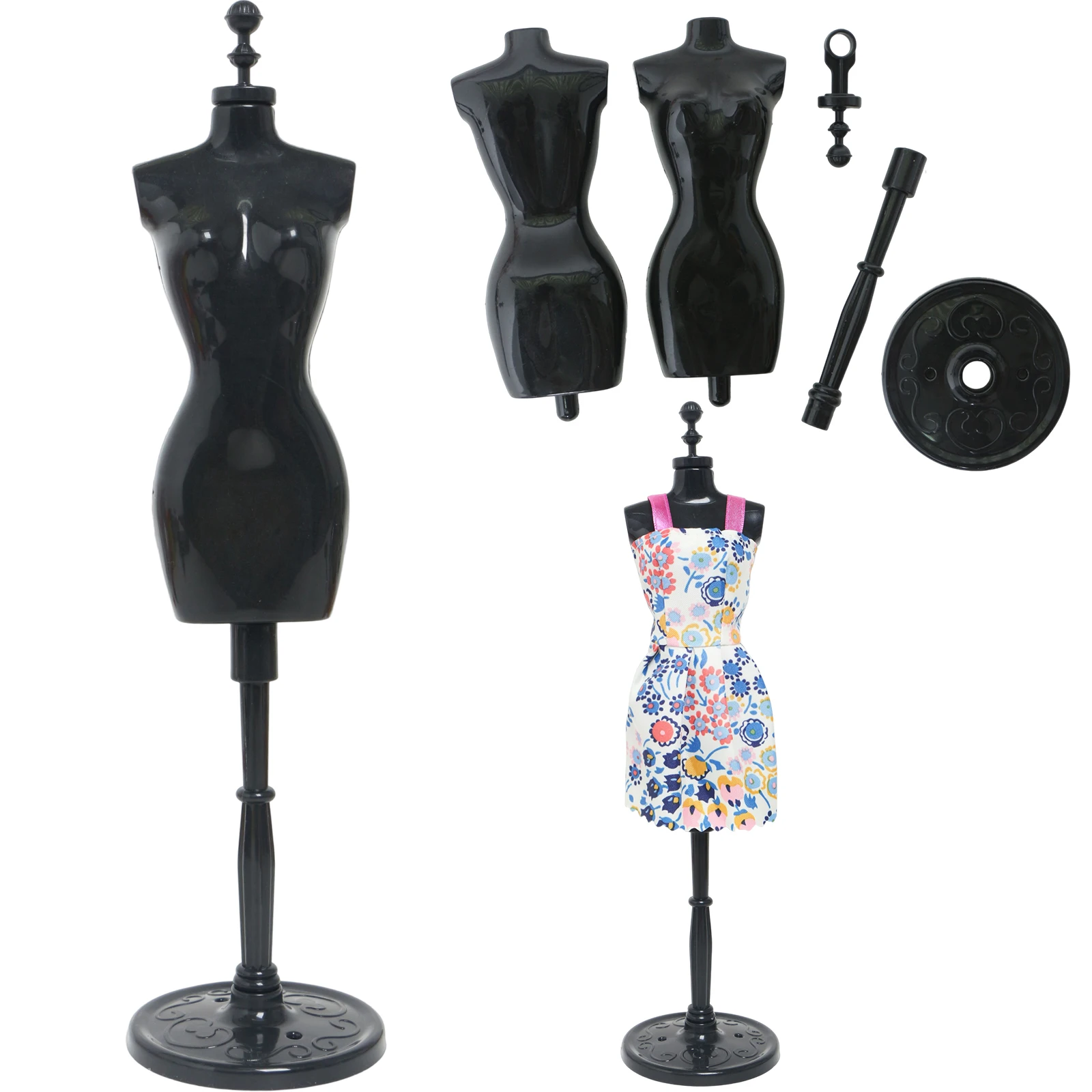 1 Pcs Fashion Black Doll Model Stand Display Dress Mannequin