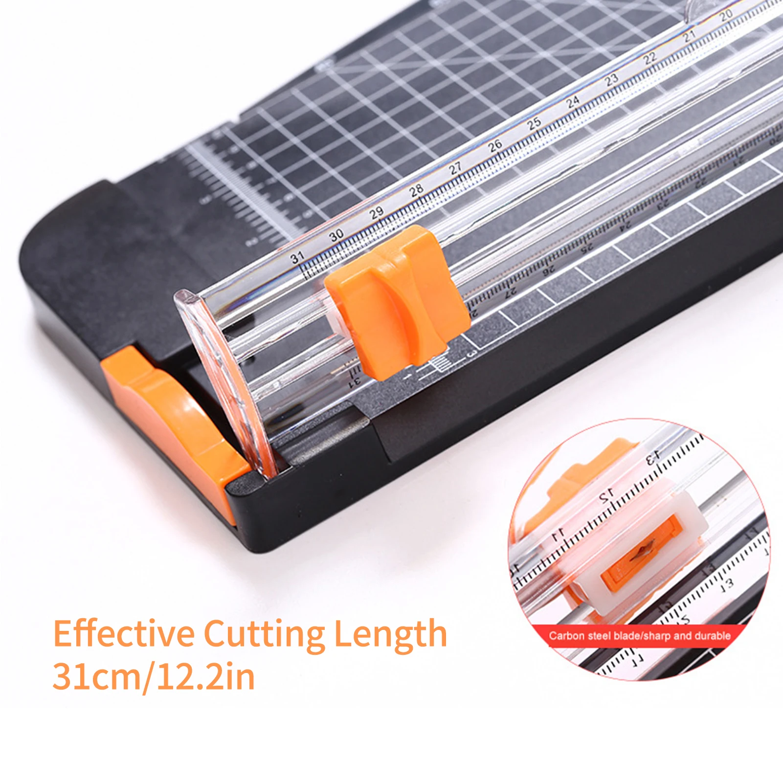 【New】A4 Paper Cutter 12.2 Inch Cut Length Desktop Paper Trimmer with Security Cutter Head Side Ruler for Craft Paper Photos