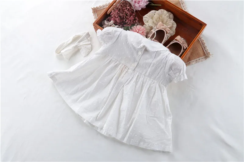Summer Baby Girl Smocked Floral Dress Sets Shorts Headband Infant Toddler Embroidery Spanish Princess Dress 3Pcs