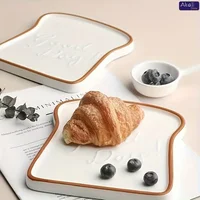 Dessert Bread Plate Ceramic Breakfast Plate for Steak Pasta Sushi Household Kitchen Serving Platter 1