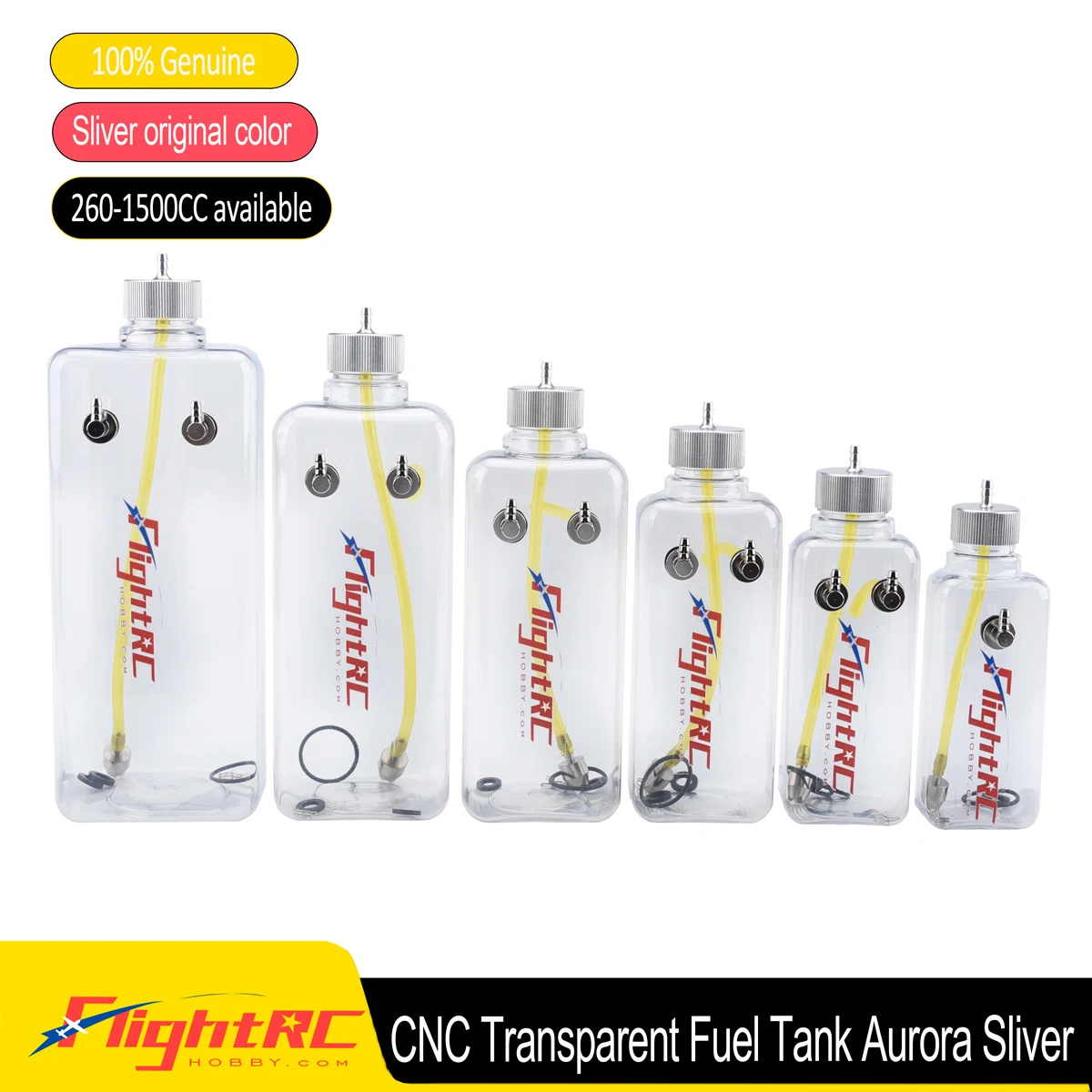RC 연료 탱크 투명 플라스틱 병 260/360/500/700/1000/1500 ML/CC 가스 및 니트로 비행기 모델 용 CNC 알루미늄 합금