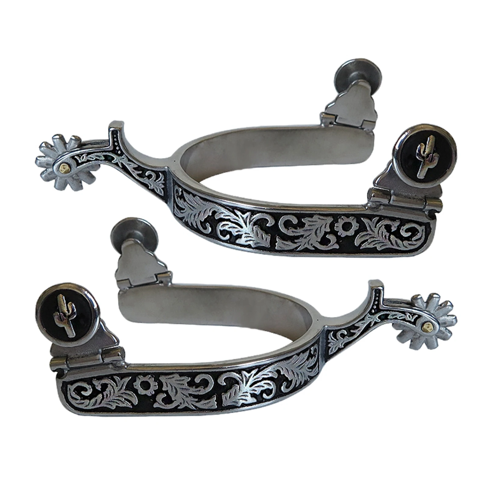 Horse Spurs Anti Rust Horse Riding Spurs Carbon Steel Boots Retro Cowboy Equipment for Training Competition 2 Pcs
