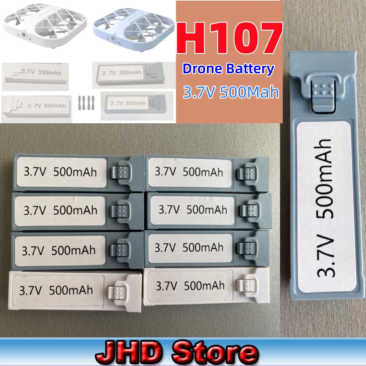 Piles de rechange pour drone H107 - Lot de 1 à 20 batteries