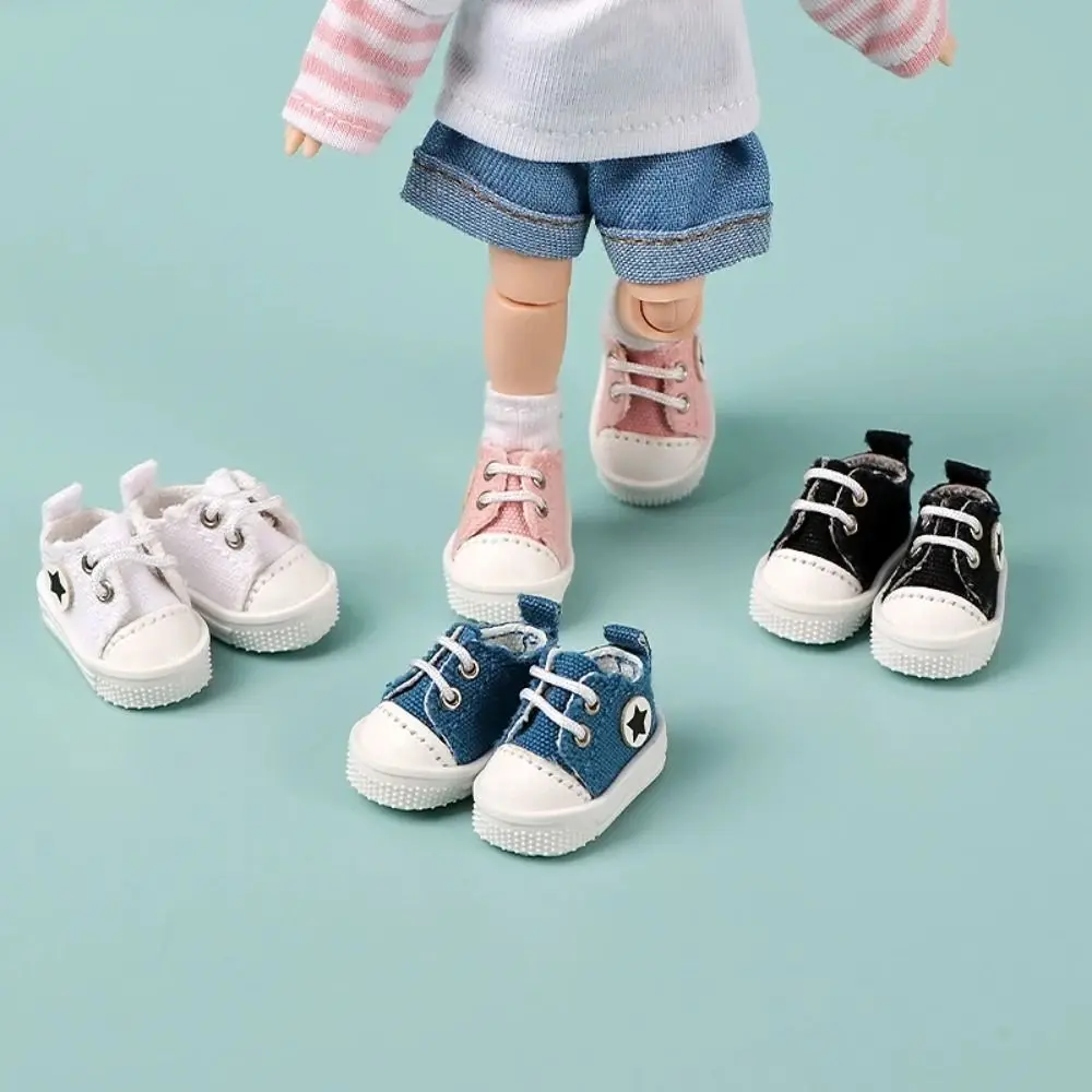 Fashion Star Pattern Ob11 Shoes Dress Up Low Top Doll Canvas Shoes Cute Outfit Sports Shoes Casual Doll Shoes Doll Accessories