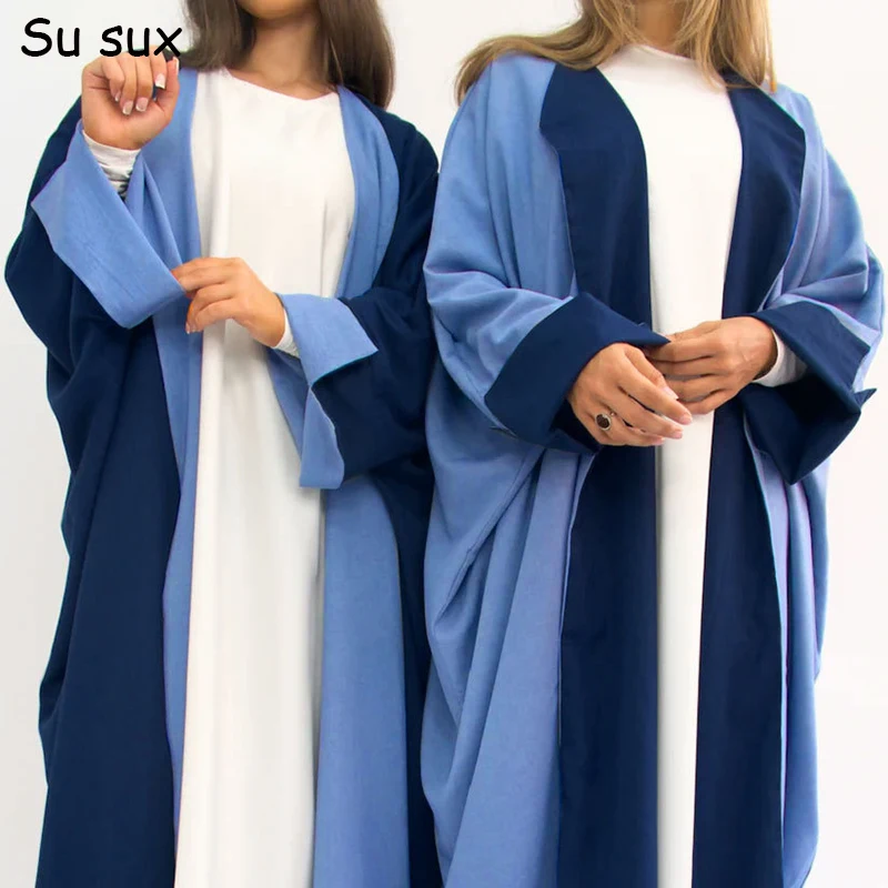 

Abaya Dubai Muslim Dress For Women Ramadan Kaftan Elegant Double Sided Wearable Coat and Scarf Robe Femme Musulmane 2024