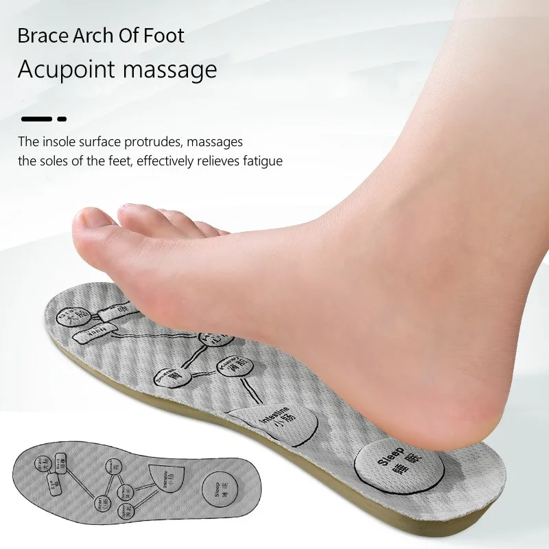Deodorant Insoles for Shoes Massage Acupoints Arch Support Plantar Fasciitis Template Insole Men Women