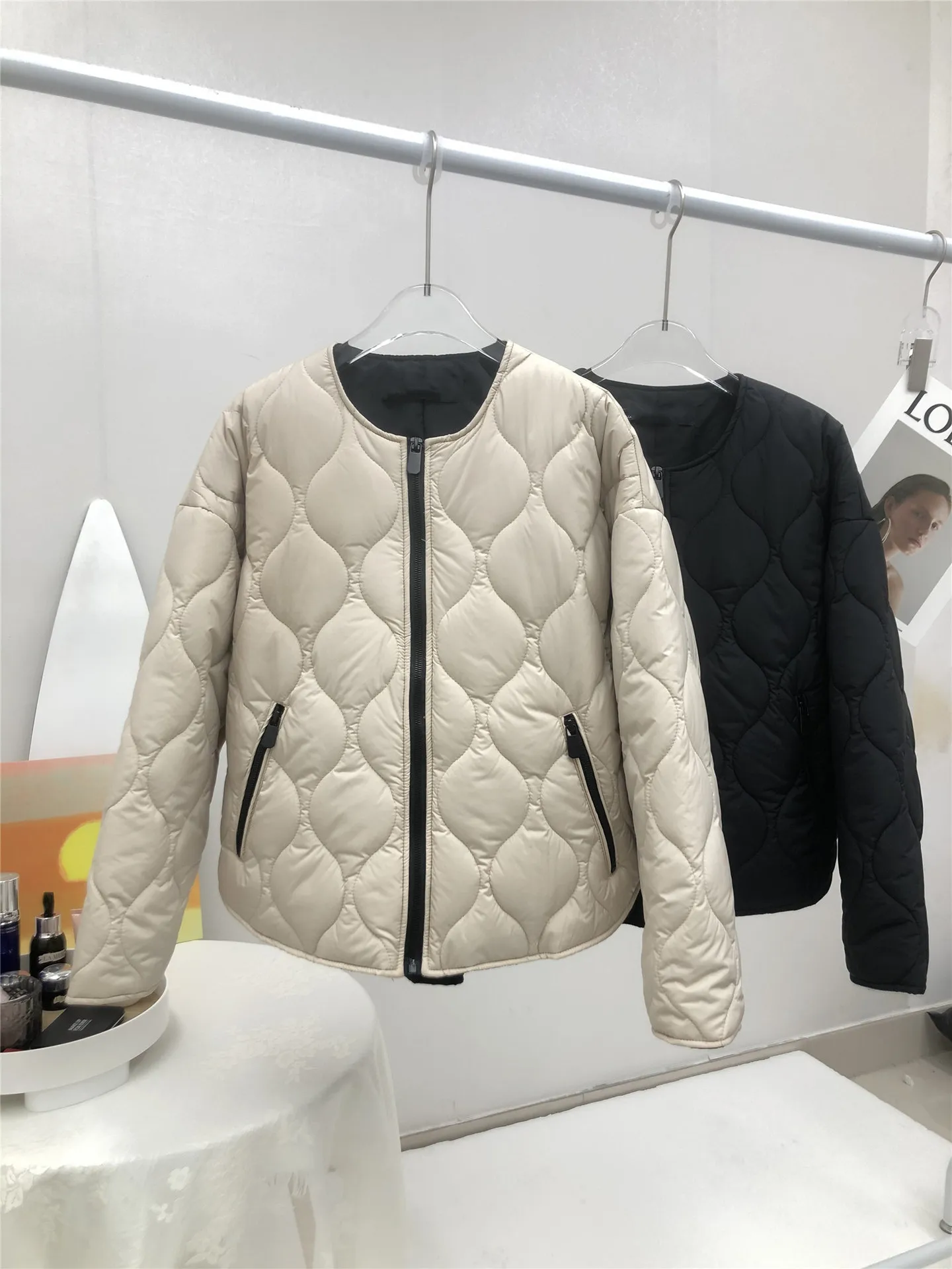 

Winter jacket women zipper light parka casual long sleeve thick coat female cotton winter coat 2022