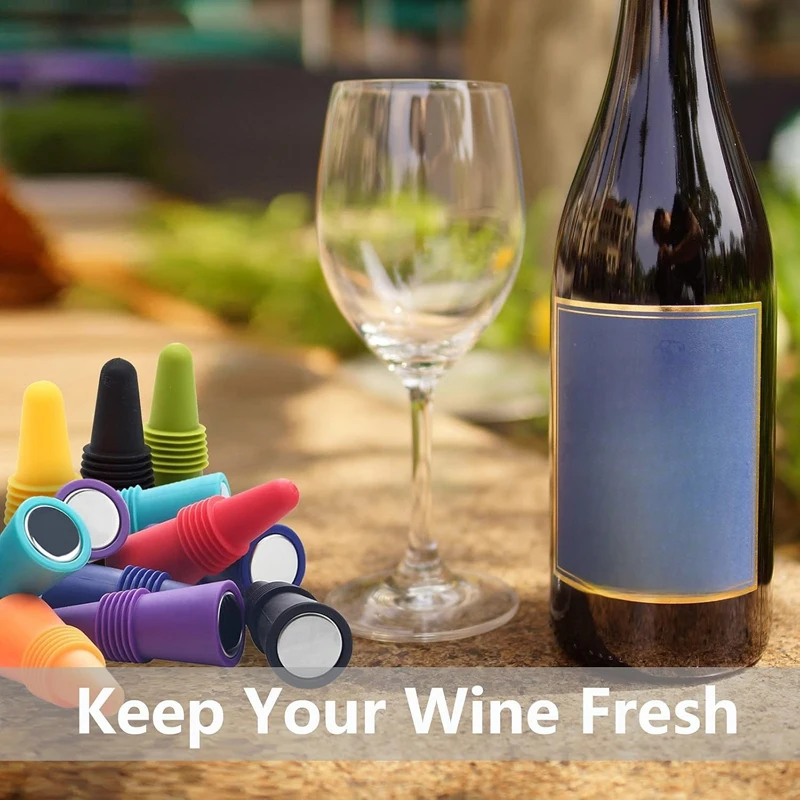 Whiskey Bottle Sealer Leak Proof Whiskey Bottles Sealer Stoppers Silicone Wine Cork Plugs Lid Bar Accessories Reusable Bottle Cap Champagne Saver Tool