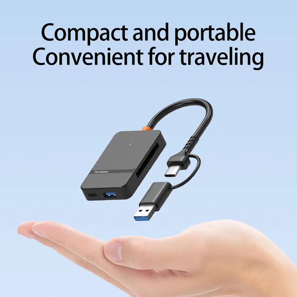 USB C 8-in-1 Card Reader Multi-functional Card Reader Support SD/TF/CF/MS Card Read 5Gbps Write Read U Disk Flash Card Adapter image 4