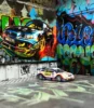 1:64 Graffiti Wall GTR Civic Photo Background Diorame Model Car Garage Scene 1