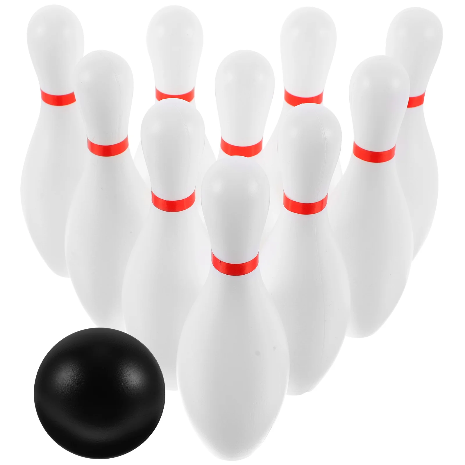 

White Plastic Bowling Play Set Indoor Outdoor Bowling Games Parent Children Interactive Toy Home Game For Home School