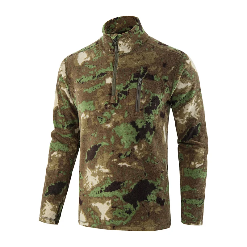 Biomimetic Tops Winter Liner Men Outdoor Warm Velvet Moss Pine