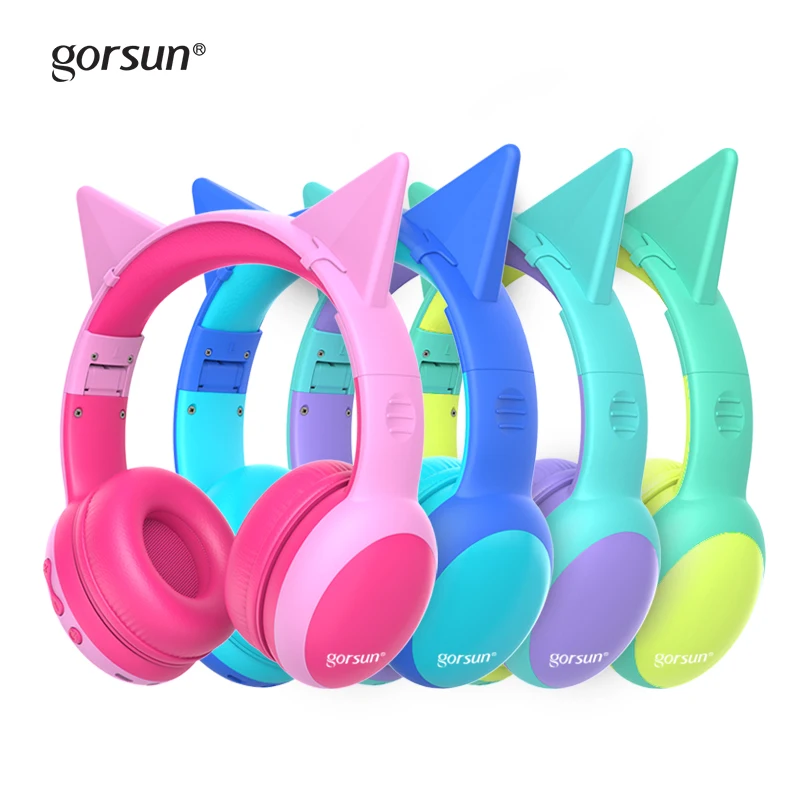 

Беспроводные складные наушники Gorsun Kids E61V, Защита слуха, Bluetooth 5,0, съемный безопасный материал для ушей для телефона