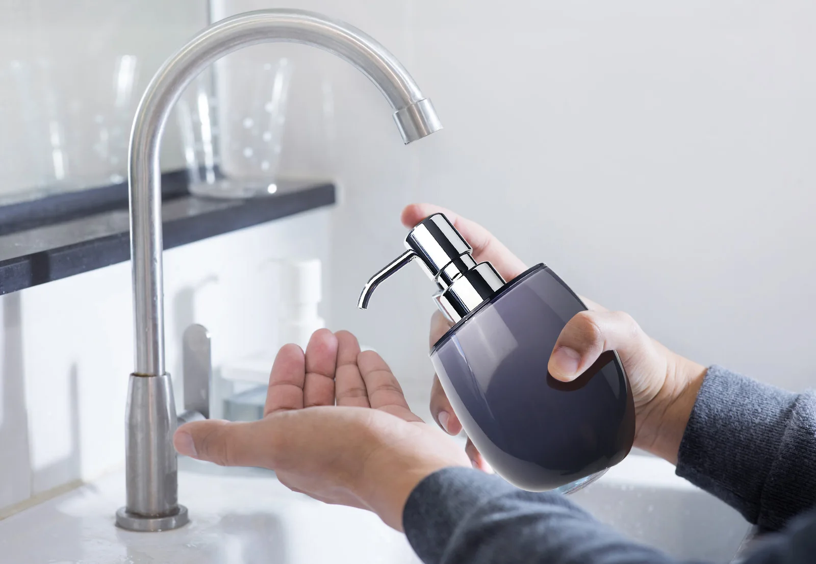 Acrylic double layer thickened soap dispenser transparent lotion shampoo bottle bathroom soap dispenser