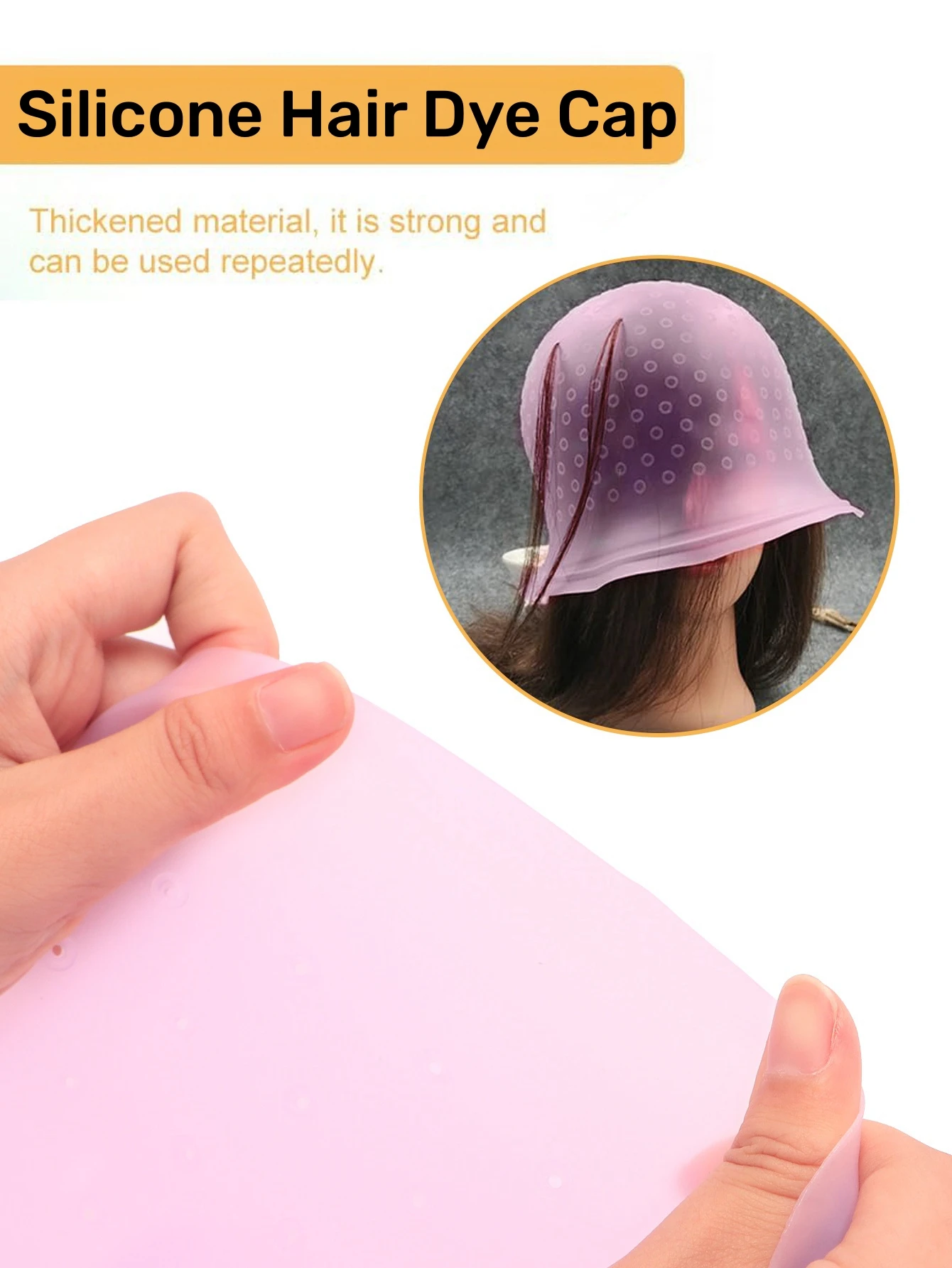 

Silicone Professional Color Dye Cap Hair Coloring Cap Hook Needle Highlighting Reusable Set Frosting Dyeing Tools Beauty Salon