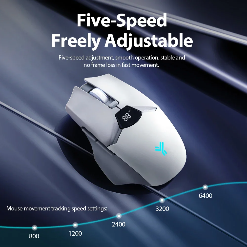 Ergonomic Wireless & Bluetooth Mouse with Adjustable DPI and Long-lasting Battery - Black & Grey White