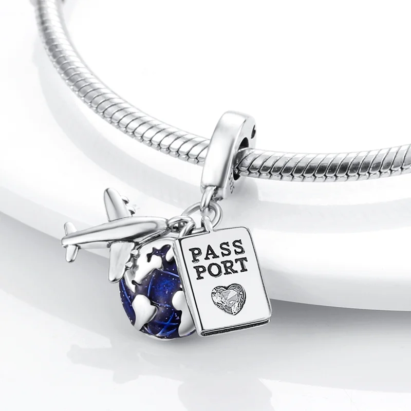 925 Silver Airplane Travel Graduate Charm Mum Love Angel Beads fit Original Pandora Charm Bracelet Jewelry Making DIY Gift,charm jewelry,sterling silver jewelry,beads charms,sterling silver beads,bead jewelry making,silver charm bead,charm bead,beads jewelry,sterling silver beads charm,loose beads,loose gemstone jewelry