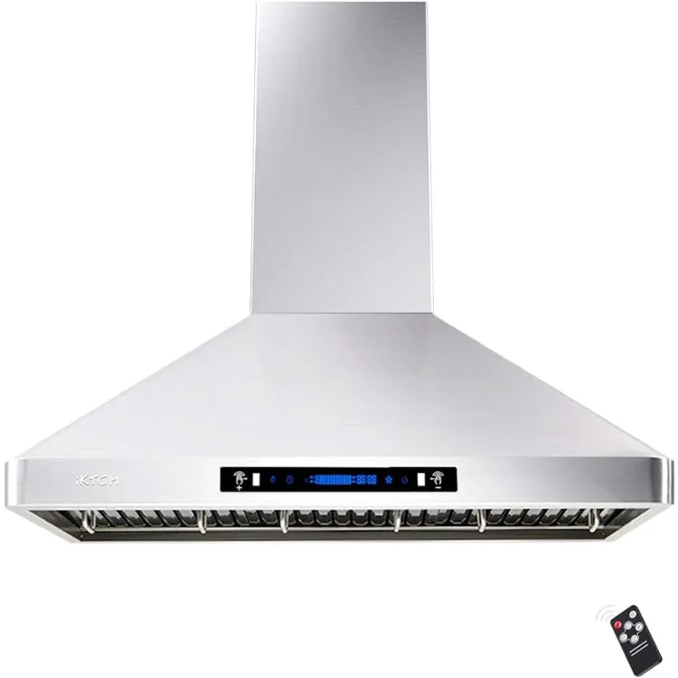 

IKTCH Wall Mounted Range Hood 30 inch, 900 CFM Ducted/Ductless Range Hood, Stainless Steel Range Hood with Gesture Sensing