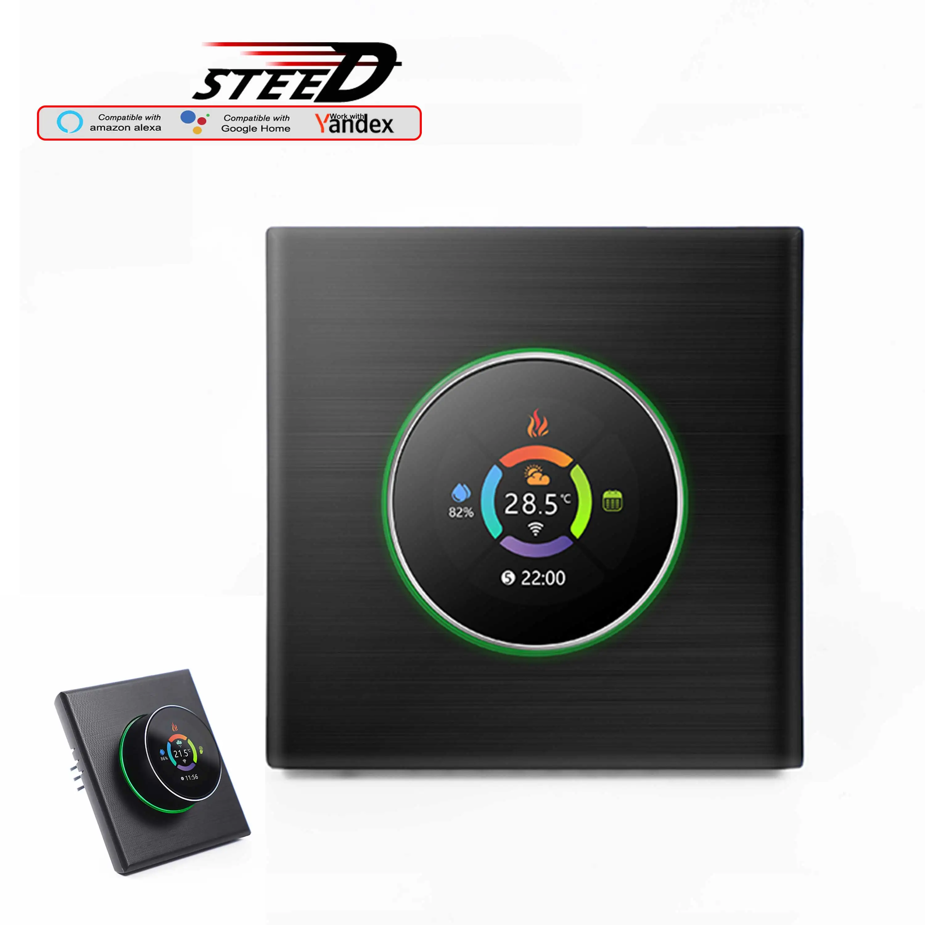

Smart WIFI Handle Knob Thermostat With Connect Boiler,Valve,Electric Heating Adjust Room Temperature Display City Weather Fore