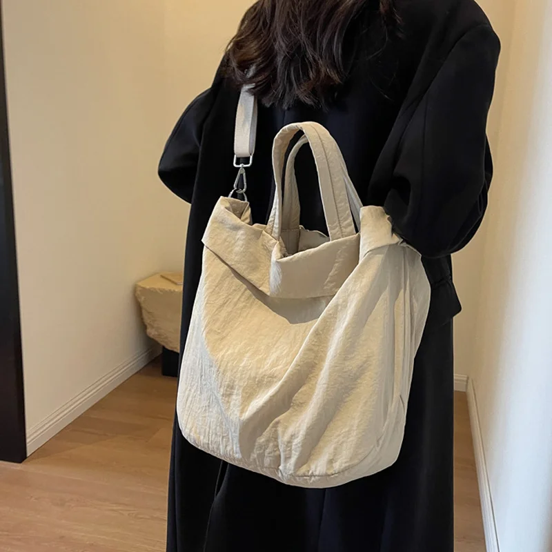 New Korean Women's Shoulder Bags Fashion Lightweight Crossbody Bag Large Capacity Nylon Shopping Handbag