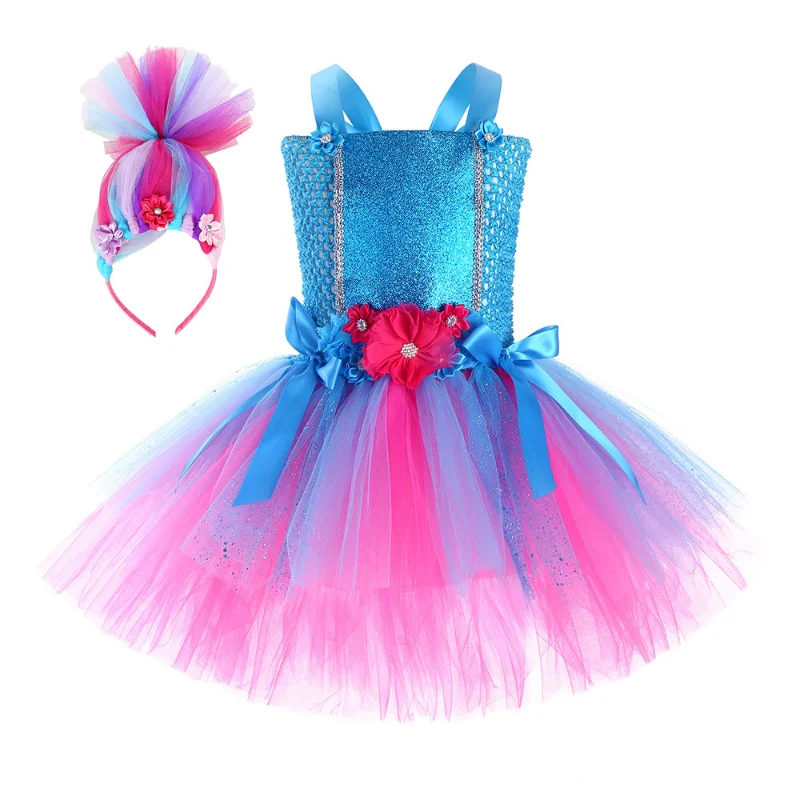 Costumi Cosplay Per Bambini Abiti Per Ragazze Trolls Costume Da Papavero Vestito Per Ragazze Costume Di Halloween Per Bambini Costume Carnaval Fancy D