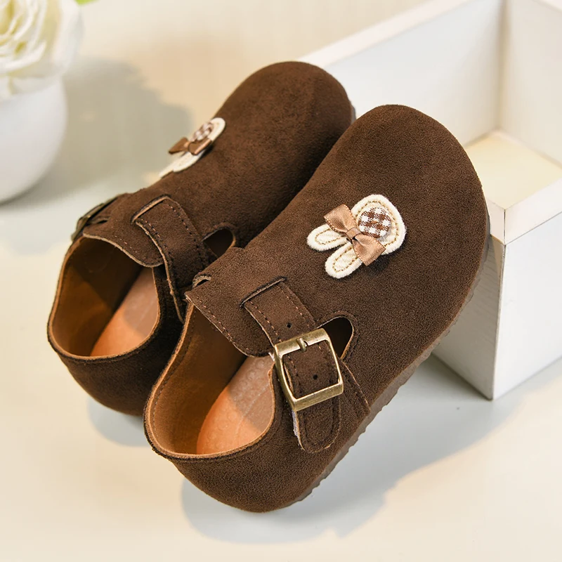 2026 아동용 레트로 가죽 신발 스타일 아동용 플랫 슈즈, 심플한 남녀 공용 캐주얼 신발, 라운드 토 버켄 신발