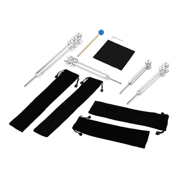 Set di 4 diapason pesati Otto Tuner da 32Hz, 48Hz, 64Hz e 128Hz con martello e custodia - Kit diapason